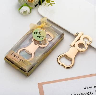 China Gift Wrapping Beer Bottle Opener 18th Birthday Anniversary Souvenir For Guest Wedding Engagement Party Gift Sublimation Bottle Opener for sale