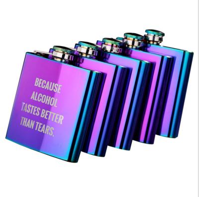 China 6oz Durable Outside Stainless Steel Liquor Hip Flask Jug Jug Liquor Container Blask Flask Portable Whiskey Wine Bottle for sale