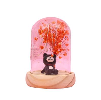 China Cute Star Animal Creative Ornament Flower Mmortal Cartoon Dry Music Box For Girls Custom Music Box for sale