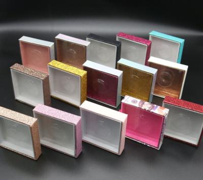 China Full Square False Eyelash Fine Fitting Box Recyclable Pulling Window Eyelash Box for sale