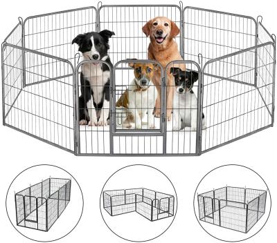 中国 Heavy duty metal dog fence doghouse outdoor play pen for dogs 販売のため