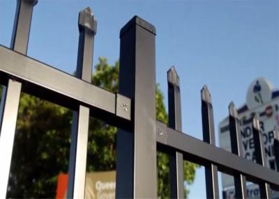 China Pressed Spear Top Security Steel Fencing with Punched Tube Rails Garrison Security Fence Panels for sale