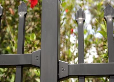 China High Security Garrison Fencing Panels Interpon Powder Coated Black Te koop