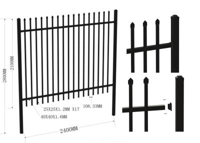 China Tubular Garrison Fence / Australia Security Commerical Garrison Fence Panel / Black Garrison Fence Te koop