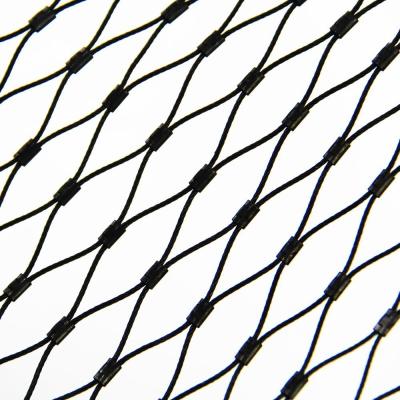 China Knotted Type SS316 With Black Oxide Finished Wire Rope Mesh Fencing zu verkaufen