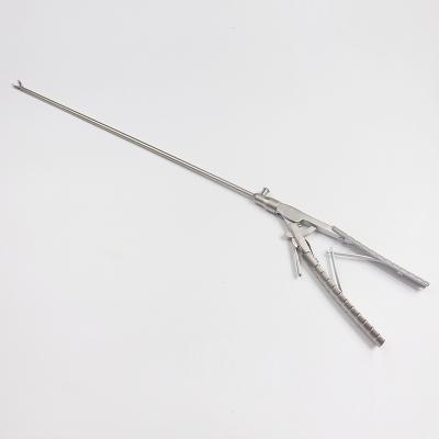 China Metal Stainless Steel Reusable Laparoscopic Needle Holder V Type With Curved And Straight Tip for sale