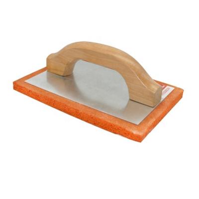 China Wooden Construction Handle Low Density Masonry Float Rubber Trowel for sale