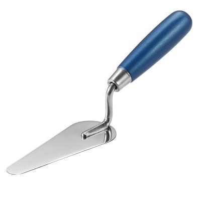 China Building Tools Rounded Handle 140mm Stainless Steel Blade Silver Blue Margin Wood Trowel for sale