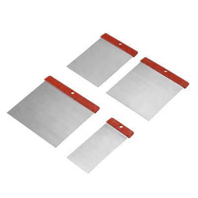 China Durable High Quality Plastic Handle 4pcs/set Square Carbon Steel Blade Paint Scraper for sale