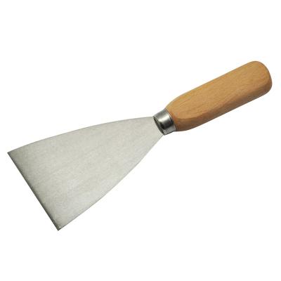 China 100mm Carbon Steel Blade Flexible Paint Scraper with Beech Handle, Civil Drywall Hand Tools Construction Tools for sale