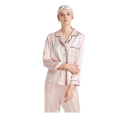 China 2021 New Style 19mm Women's Classic QUICK DRY Pajamas Nightgowns Silk Pajamas for sale