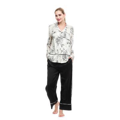 China New Design Sleepwear Breathable Luxury High Quality Women Manufacturer 100% Silk Pajamas for sale