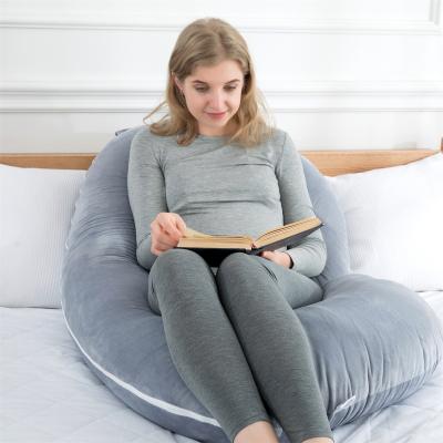 China Manufacture Wholesale Soft Folded C Shaped Full Body Sleeping Pregnancy Pillow With Detachable Velvet Cover for sale