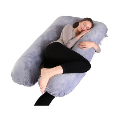 China China Supplier Multifunctional Comfortable Full Body U Shaped Pregnancy Folded Maternity Pillow With Velvet Cover for sale