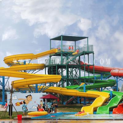 China Water Parks Spiral Slides In Swimming Pool With Outdoor Theme Water Park Design for sale