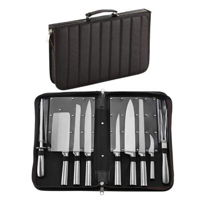 China Disposable Professional Knives Premium Stainless Steel Handle SS Hollow Blade 9 Piece Chefs Knife Set Just In Case for sale