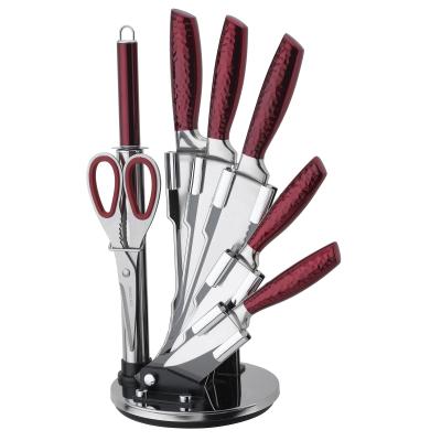 China High Quantity Factory Directly Disposable Mirror Handle 8 Pieces Blade Knife Set With Acrylic Holder for sale