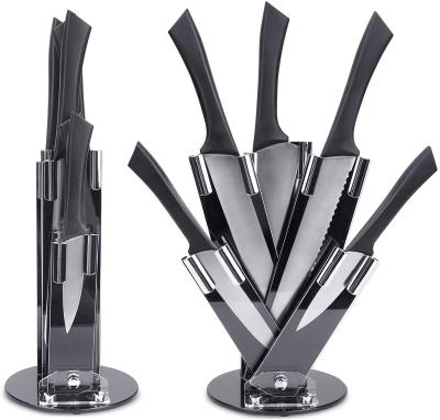 China Disposable 5 Pieces Knife Set With Acrylic Holder Lower Price PP Handle for sale