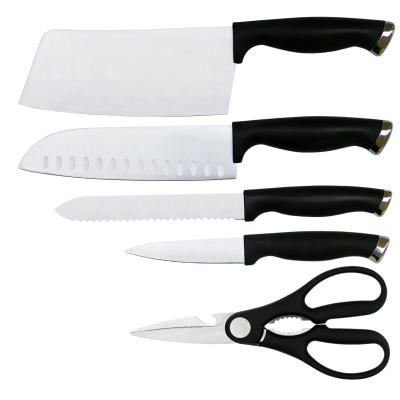 China Yangjiang Premium Eternal Star Disposable Professional Knives 5Pieces Kitchen Knives With Herb Scissors Set for sale