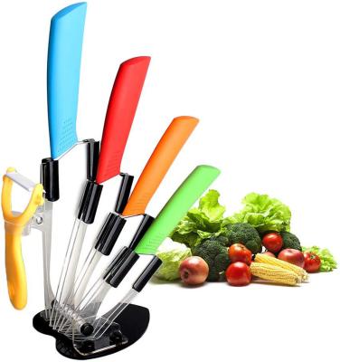 China Disposable High Quality PP Handle Swiss Ceramic Knife Set Kitchen Knife Set for sale