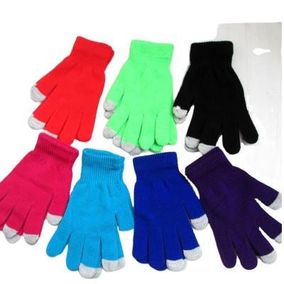 China Jacquard Mix Colors Size Winter Gloves Tablet Acrylic Knitted Gloves Smartphone Touch Screen Gloves Acrylic for sale