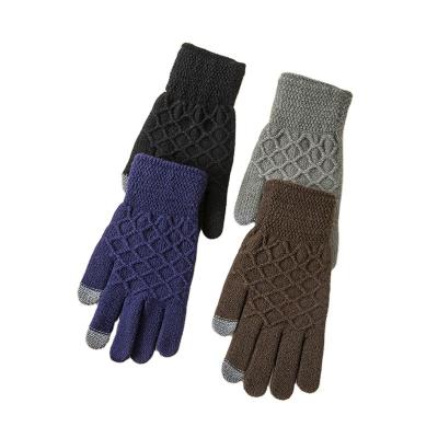 China Soft Men's Touch Screen Text Thermal Warm Magic Gloves Cashmere Gloves Acrylic Winter Gloves for sale