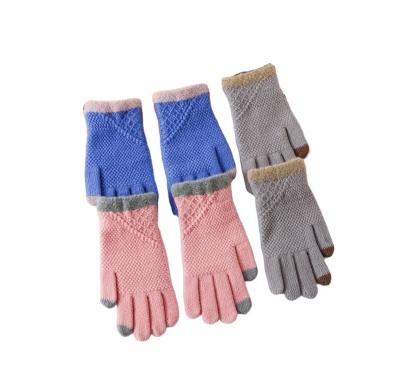 China Fashion Women Winter Gloves Ladies Girls Soft Cotton Female Glove Outdoor Warm Full Finger Gloves for sale