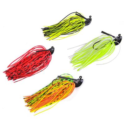 China Nice Silicone Quality Fishing Skirt Lures Fishing Silicone Primer Lead Jig Head Fishing Lure for sale