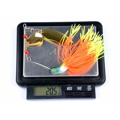 China Wholesale 4 Colors Metal Bait Spinner Bait Silicon Skirt Jig Spinner Bait Lure Fishing Bass Lures for sale