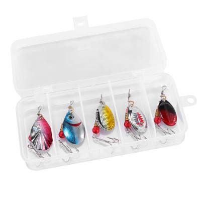 China Amazon Popular 5pcs/box Metal Colorful Sequins Spoon Fishing Trolling Lure Set Y-038-0126 for sale