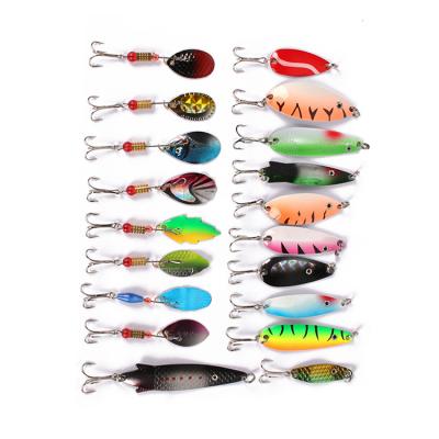 China 30pcs/box Multicolor Small Spinner Spinner Hard Fishing Lure Set Y-035 for sale