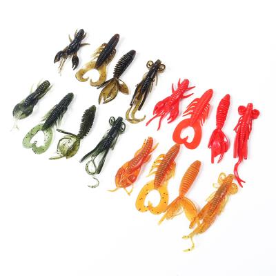 China 4PCS/bag Rubber Shrimp Fishing Lures Perch Soft Bait Insect Bait for sale