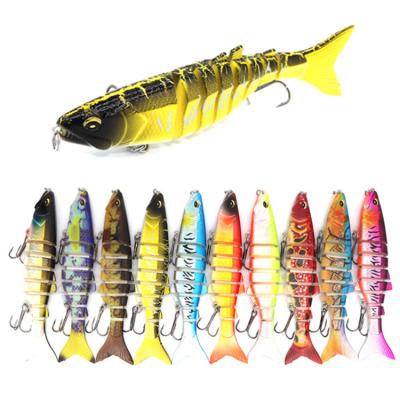 China 12cm Plastic Custom 19.6g 3D Minnow Eyes Long Tail Lure Bait With 8 Section Bionic Baits for sale