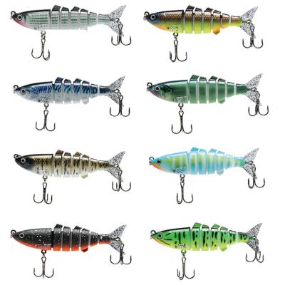 China Plastic Lure Multi Section Fish Bait Hard 11cm/25.9g Seven Section Bait Outdoor Fishing Tackle for sale