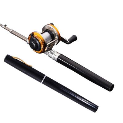 China Factory Wholesale Glass Light Weight Mini Pen Ice Fishing Rod Reel Telescopic Combo Set, Small Pocket Pen Rod Fishing Set for sale