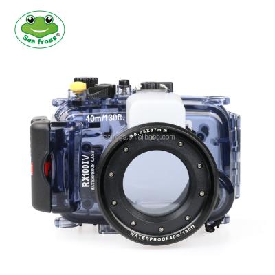 China Newest PC Seafrogs Case Camera Underwater 40M Diving Waterproof Housing For Sony RX100 IV DSLR Camera for sale