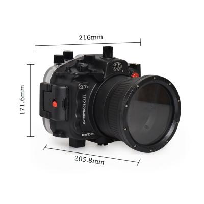 China Newest ABS+PC+Glass Seafrogs Waterproof Camera Case 40M/130ft Hard Shell For Sony A7 II Camera Case With 28-70mm Lens for sale