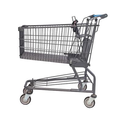 China Durable Asian Style Stainless Metal Large HT Supermarket Mall Trolley Cart For Grocery Stores for sale