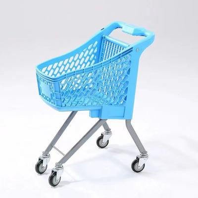 China HT Durable Multicolor Plastic Children's Toy Supermarket Trolley Cart For Kids for sale