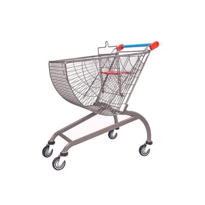 China HT Style Q195 Metal Supermarket Durable Large Steel Shopping Trolley Trolley for sale