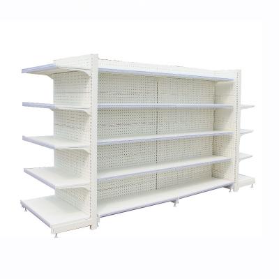 China HT China Convenience Supermarket Equipment Double Sided Supermarket Store Shelf Display Racks Gondola Shelves for sale