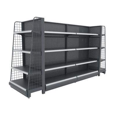 China HT Double Sided Heavy Duty Supermarket Shelves Shelf /store Display Racks Metal /gondola Shelving for sale