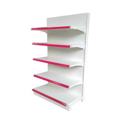 China HT Grocery Store Single Sided Wholesale Steel White Single Sided Supermarkets Display Rack Shelves For Retail Stores for sale