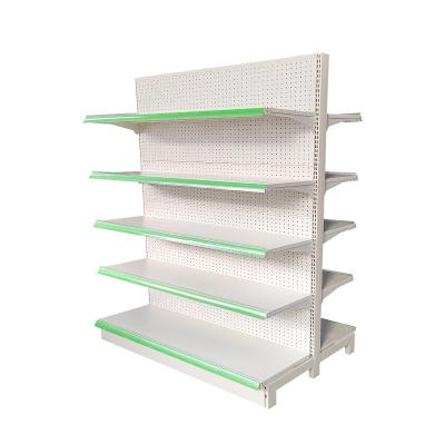 China HT Factory Customized Single Sided Metal Grocery Supermarket Rack Shelf Single Sided Shelves For Store for sale