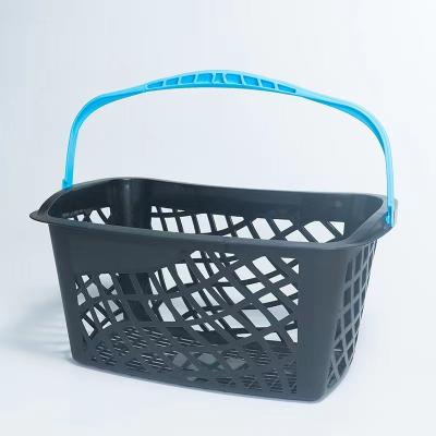 China HT Supermarket Durable Wholesale Black Plastic Shopping Hand Baskets For Retail Stores for sale