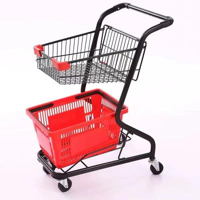 China Japanese style durable light weight HT metal shopping cart plastic spray miniature for retail stores for sale