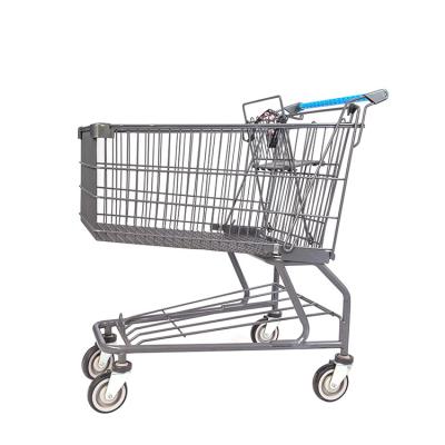 China HT 140L Grocery Supermarket Shopping Cart Durable Large Capacity Plastic Spray Cart with 4 Wheels for sale