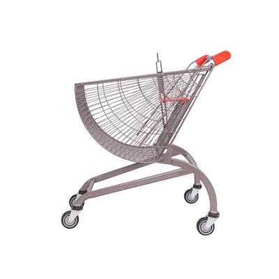 China HT Durable European Style Grocery Q195 Supermarket Steel Helix Shaped Shopping Trolleys For Sale for sale