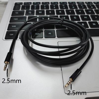 China 2.5mm speaker male to AUX cable. 2.5mm Male 4 Pole Earphone Audio 2meter 6ft. for sale