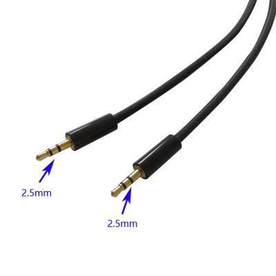 China 2.5mm malel to 2.5mm male cable 2.5mm male to AUX cable. 2.5mm Male 3 Pole Earphone Audio 1meter 3ft for sale